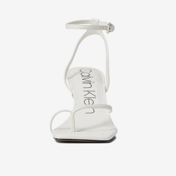 Calvin Klein Millie Ankle Strap Sandal in White. - Picture 2 of 15